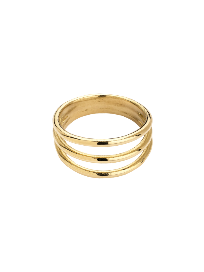18ct Gold layered bar statement ring by Wild Fawn Jewellery Finematter
