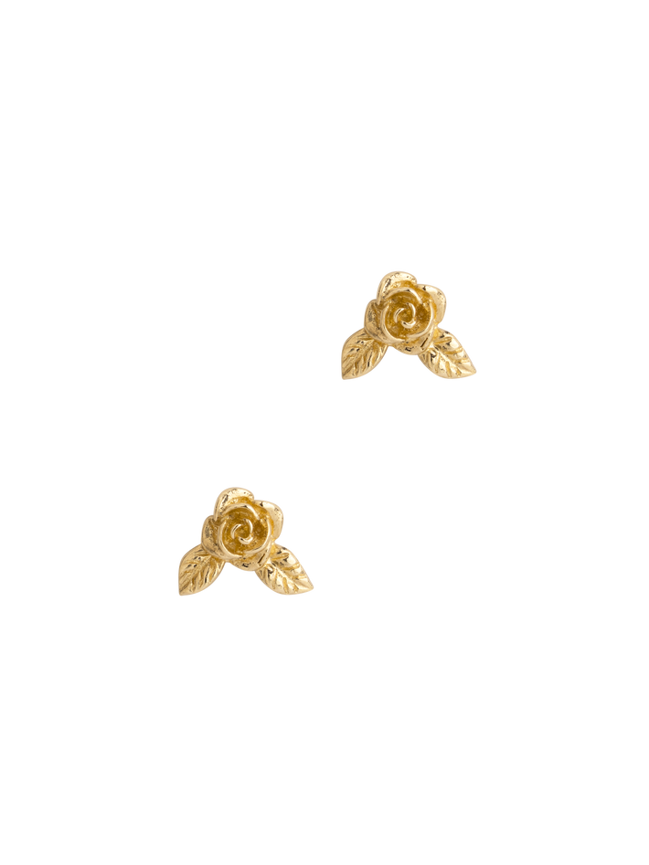 9ct Gold roses are red stud earrings