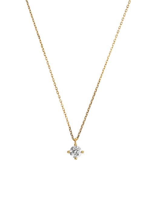 Gold solitaire lab grown diamond necklace photo