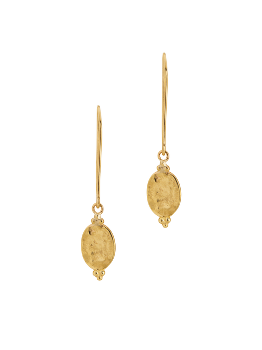 9ct gold ornate oval hook earrings photo
