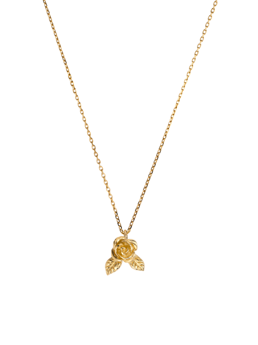 9ct Gold roses are red pendant necklace photo