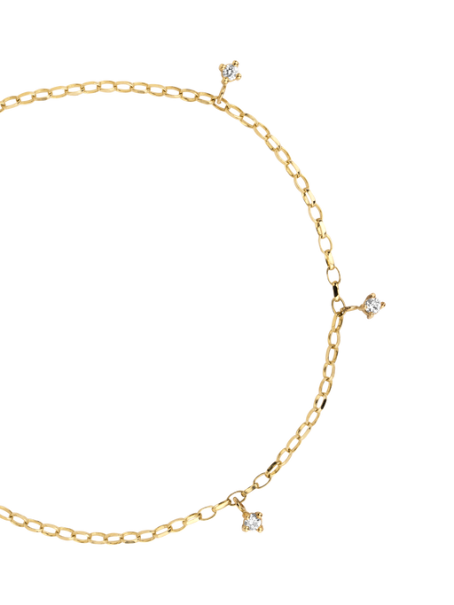 Gold delicate lab grown diamond drop bracelet photo