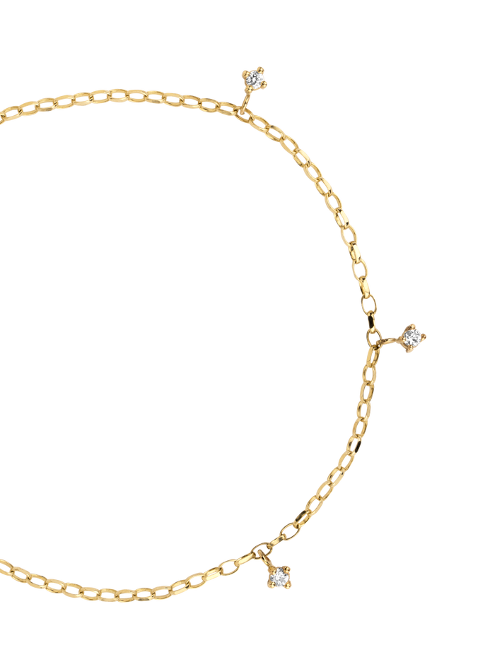 Gold delicate lab grown diamond drop bracelet