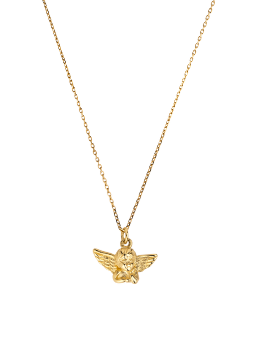 9ct gold cherub pendant necklace photo