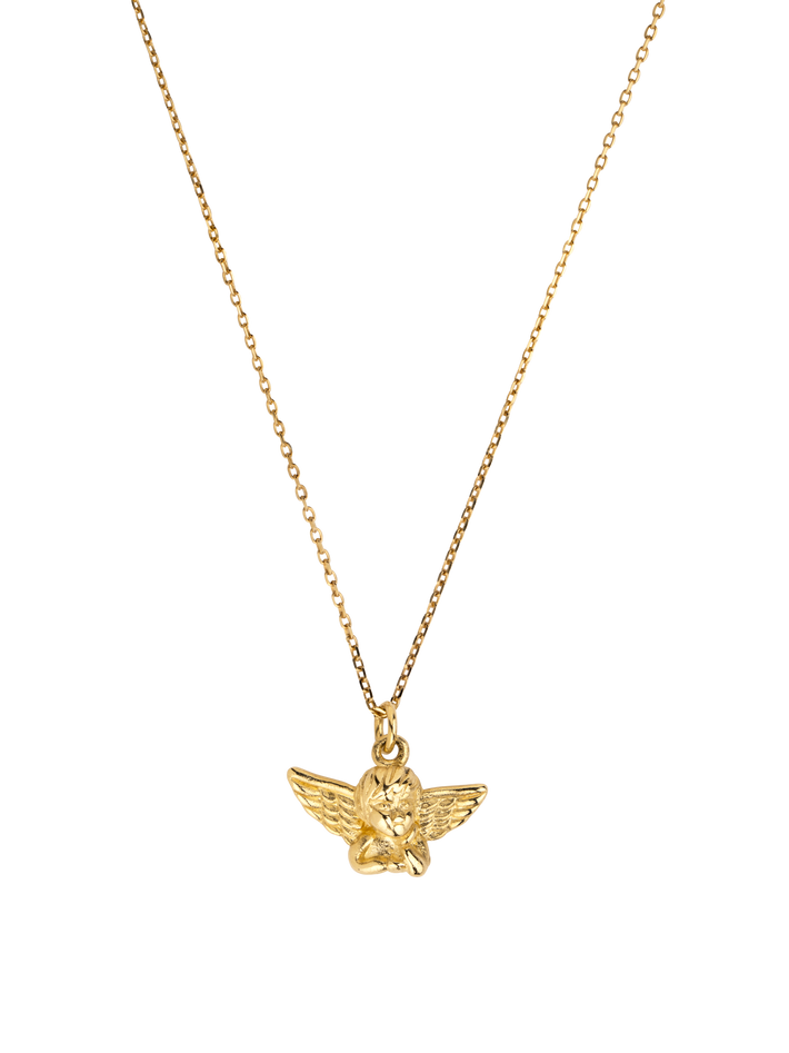 Gold Filled Angel Necklace,angel Wing Necklace,cherub Charm,angel