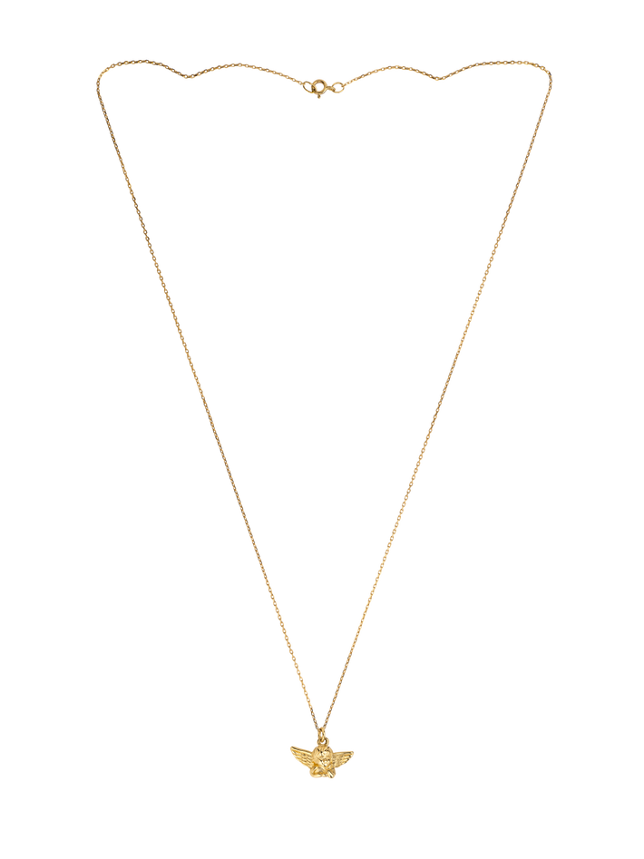 9ct gold cherub pendant necklace