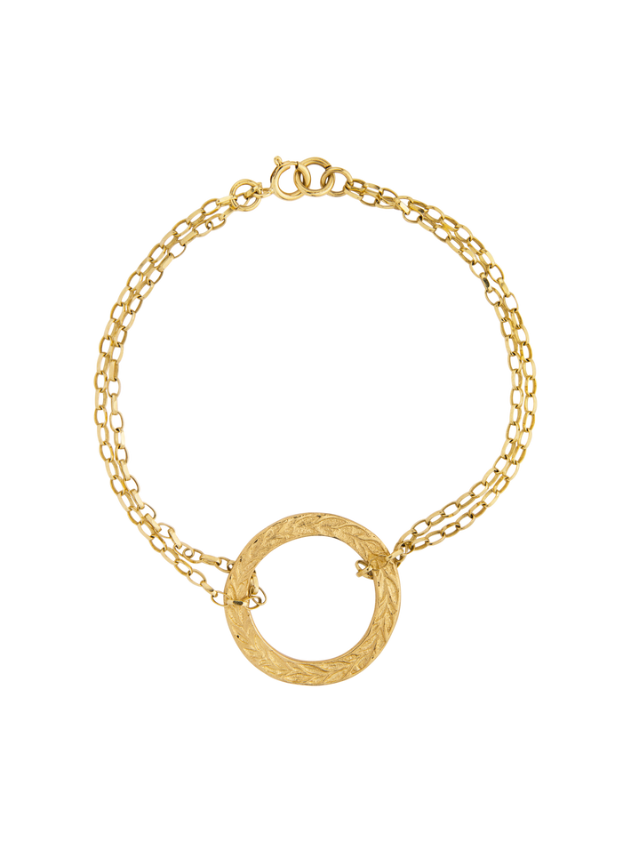 9ct gold laurel wreath bracelet