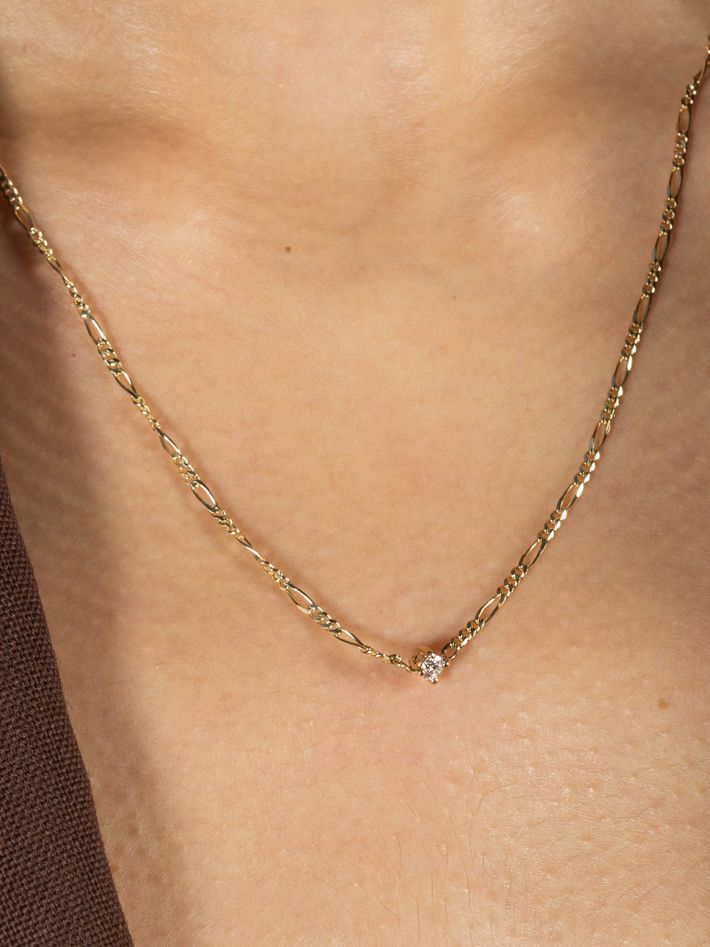 Gold lab grown diamond chain necklace