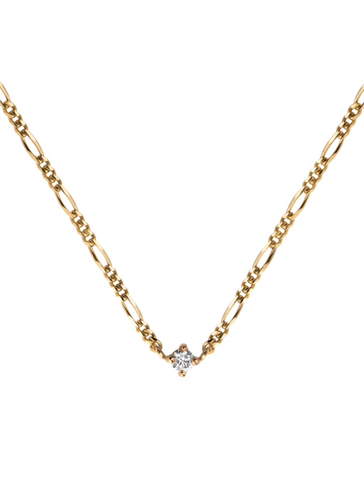 Gold lab grown diamond chain necklace photo