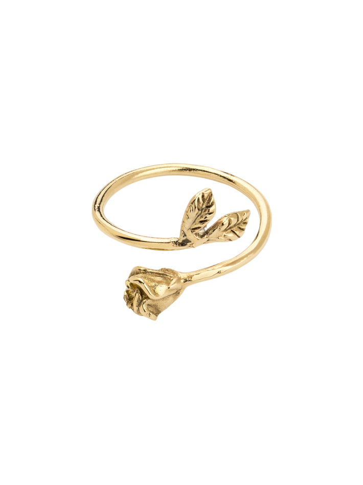 9ct Gold roses are red open ring