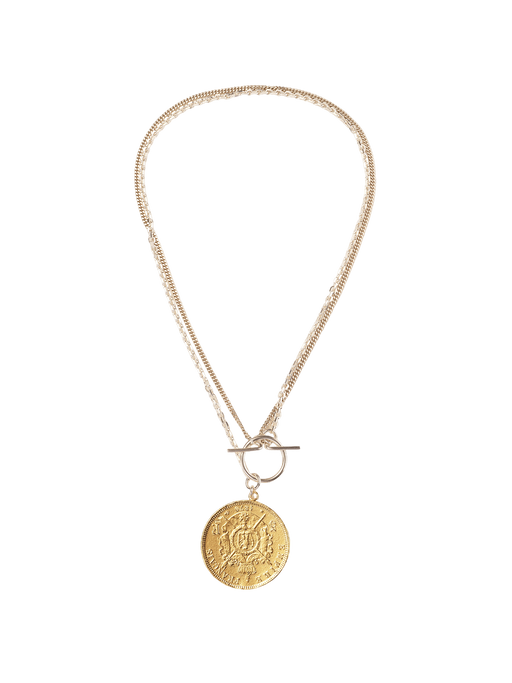 Long/short necklace with coin photo