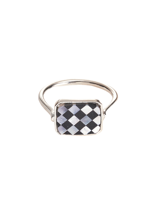 Mosaic ring in silver photo
