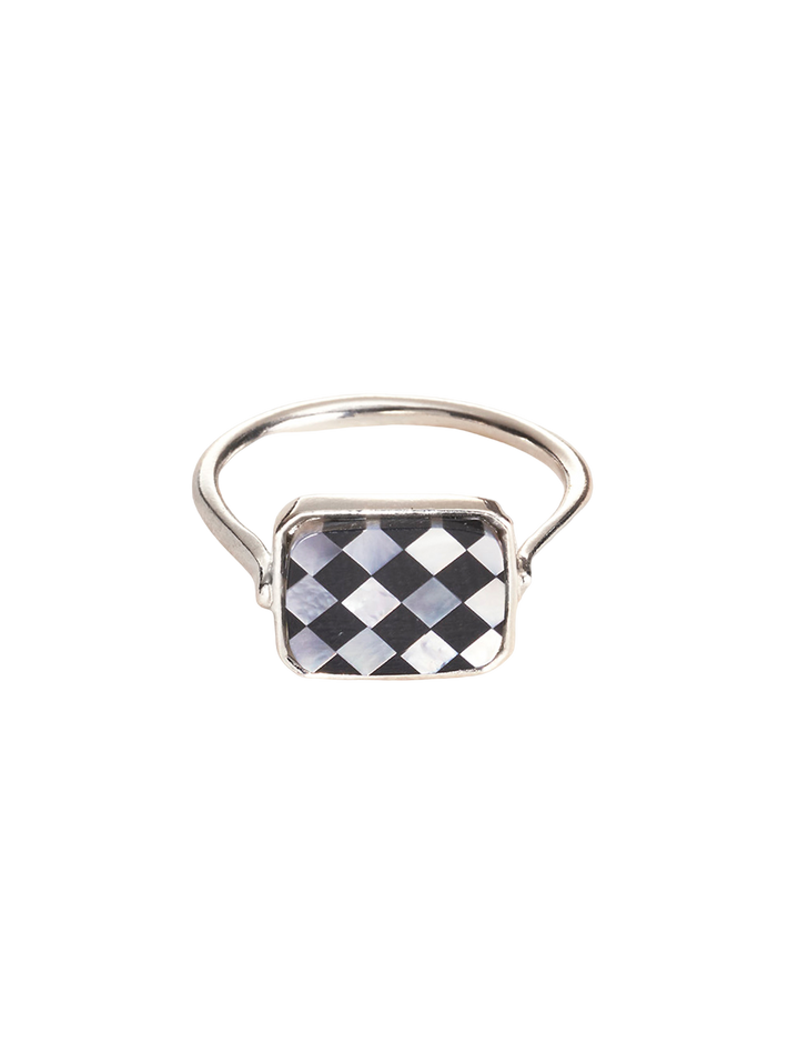 Mosaic ring in silver