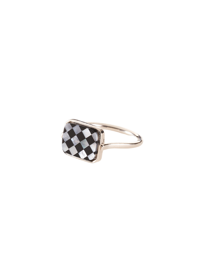 Mosaic ring in silver