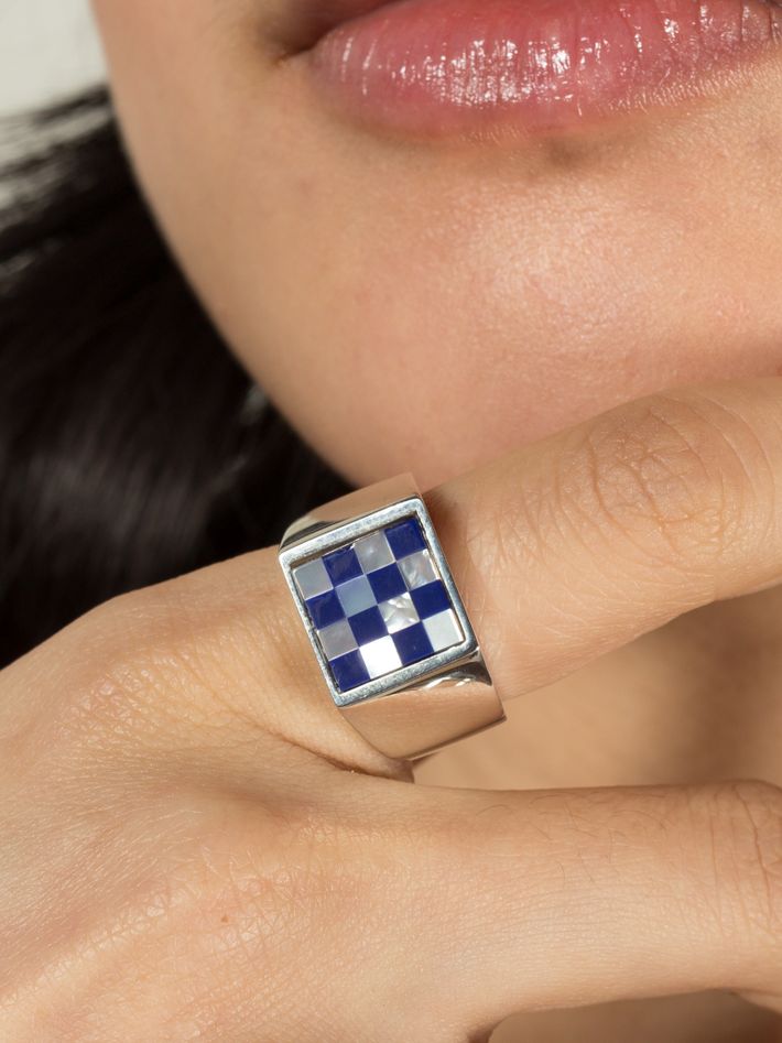 Mosaic signet ring