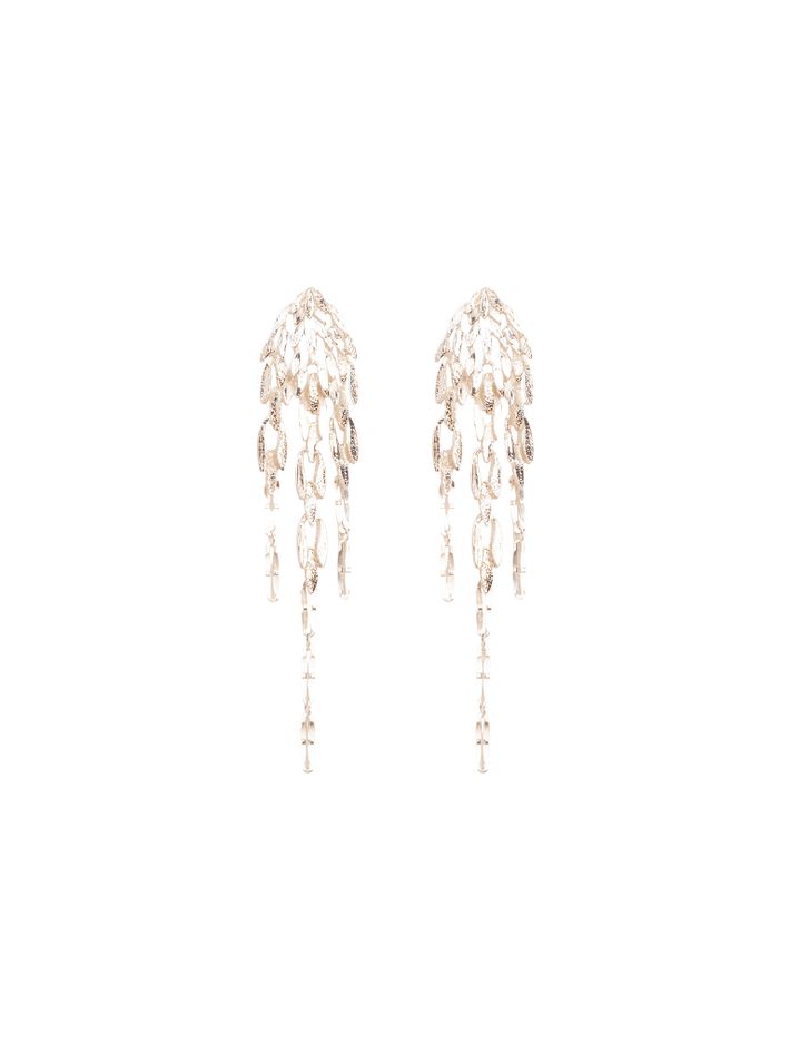 Stud earrings with dangling leaves
