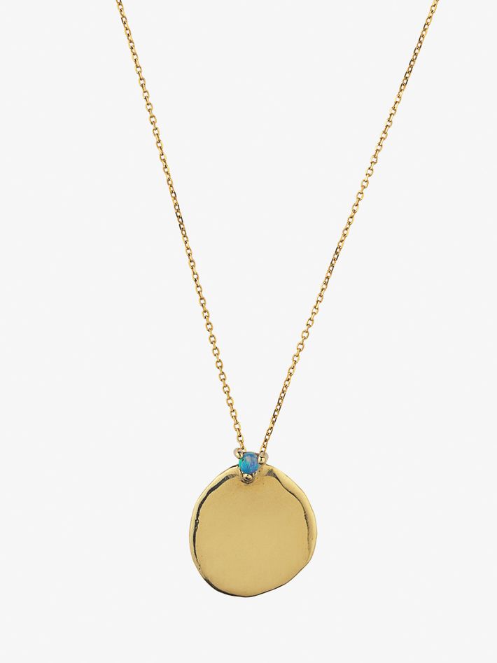 XL opal disc necklace