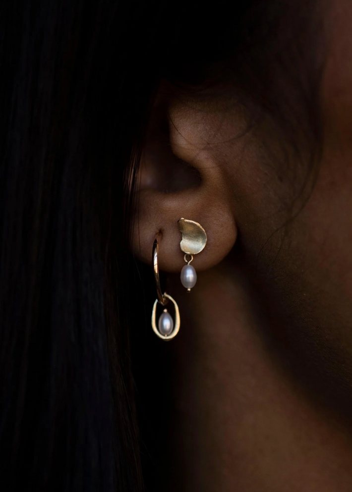 Pearl Droplet Hoops