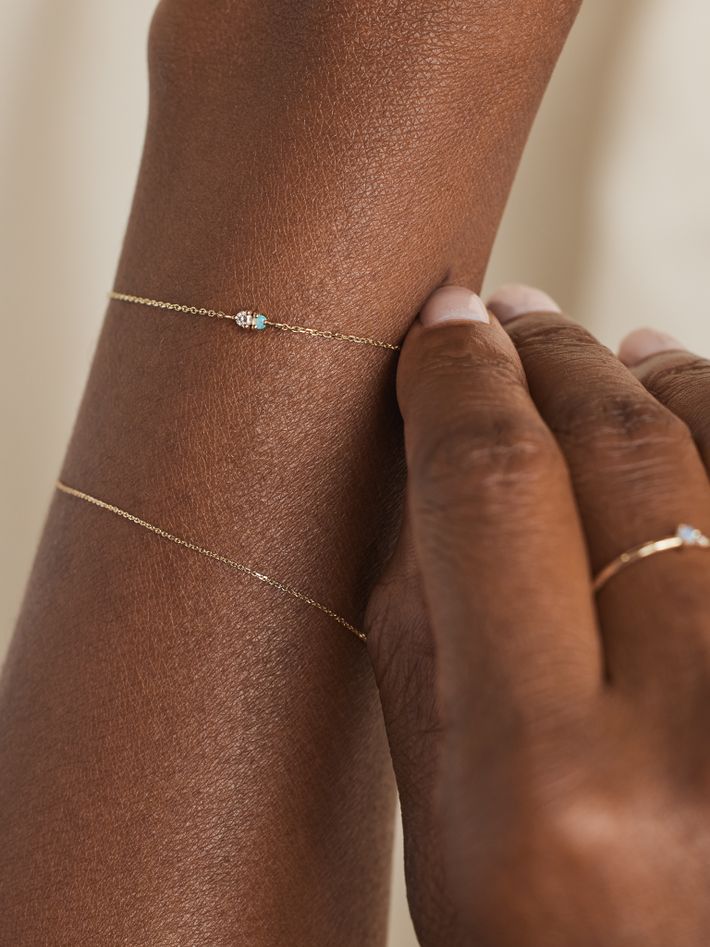 Opal and diamond two-step bracelet