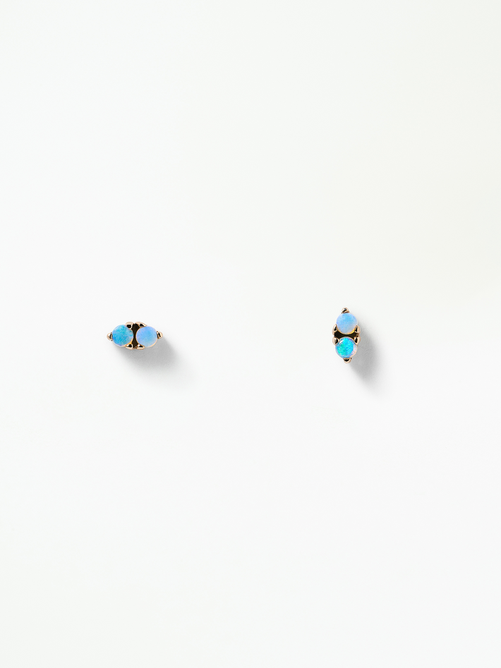 Two-Step earrings with opals