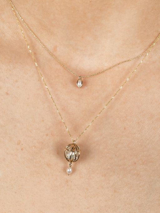 Caged pearl necklace photo
