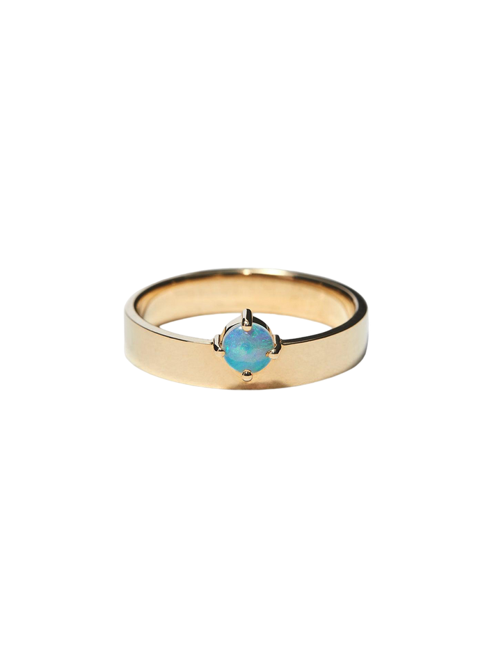 Small opal monolith ring