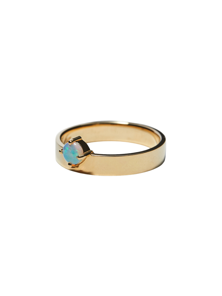 Small opal monolith ring