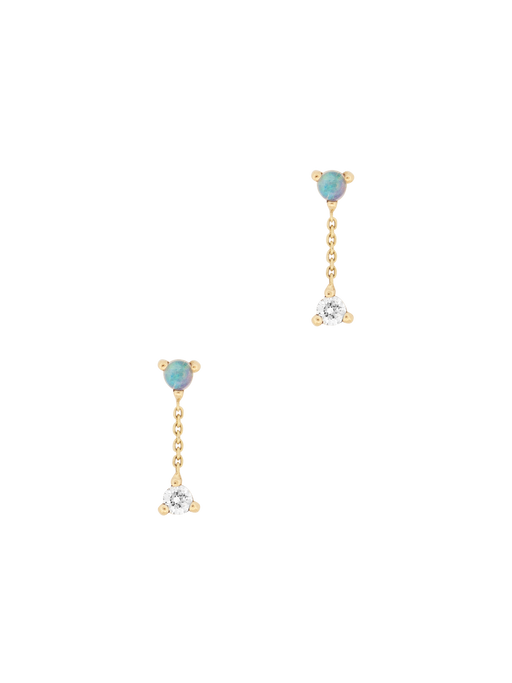 Mini double pear drop stud by Lizzie Mandler | Finematter