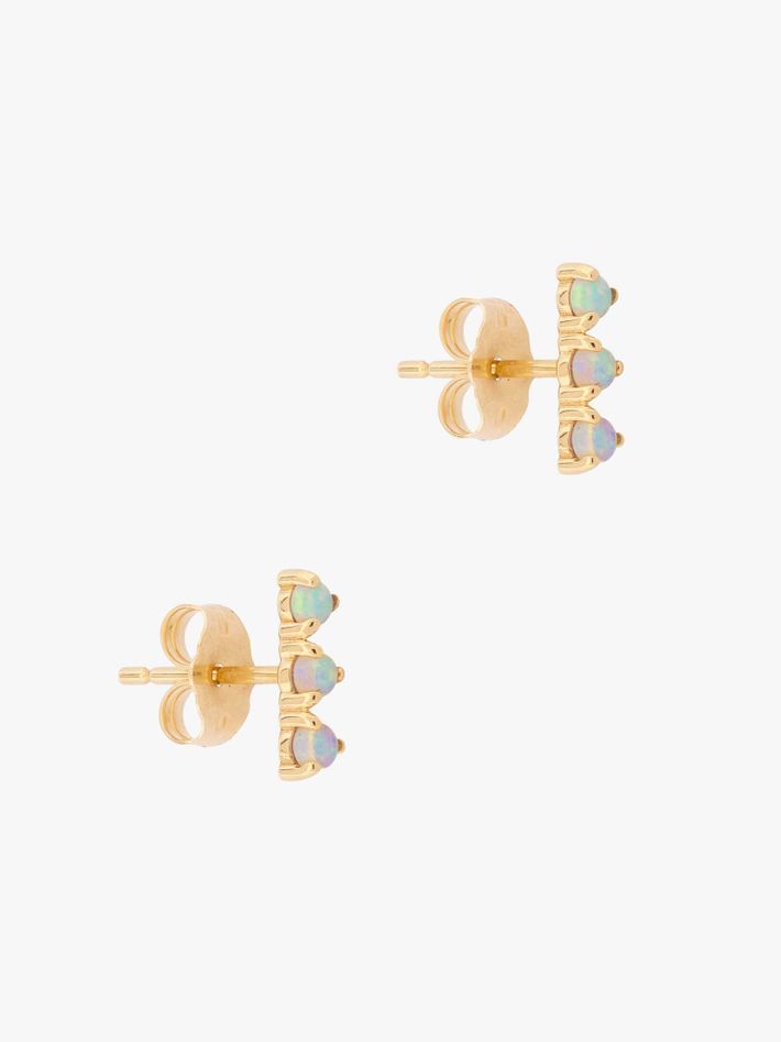 Three-step opal earrings