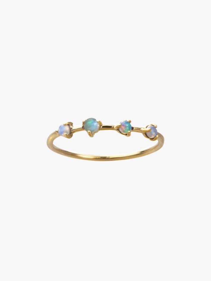 Four-step opal ring
