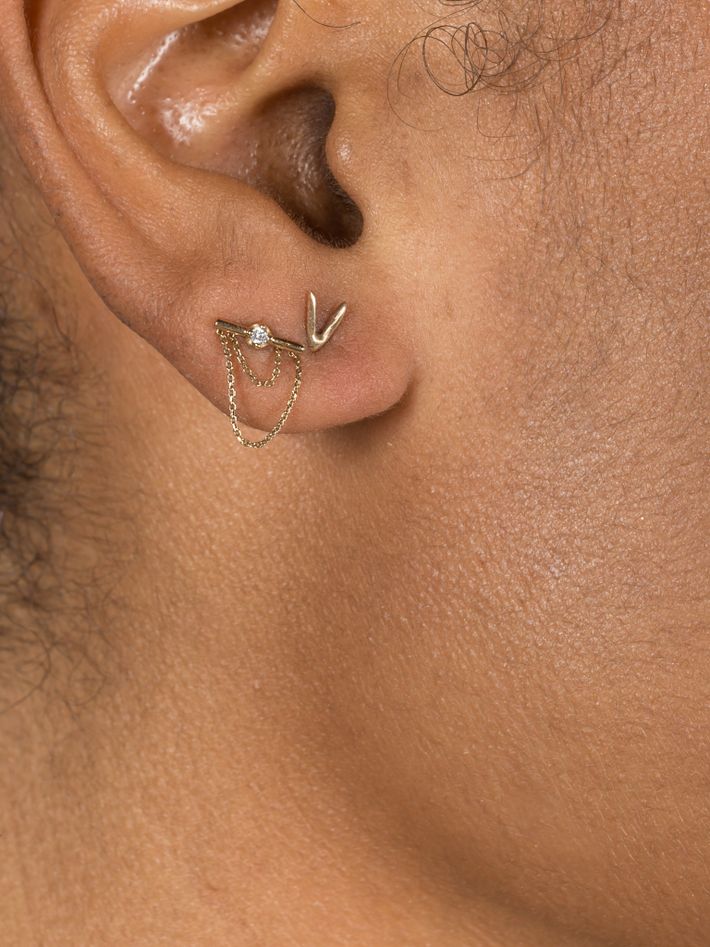 Irregular triangle wisp earrings