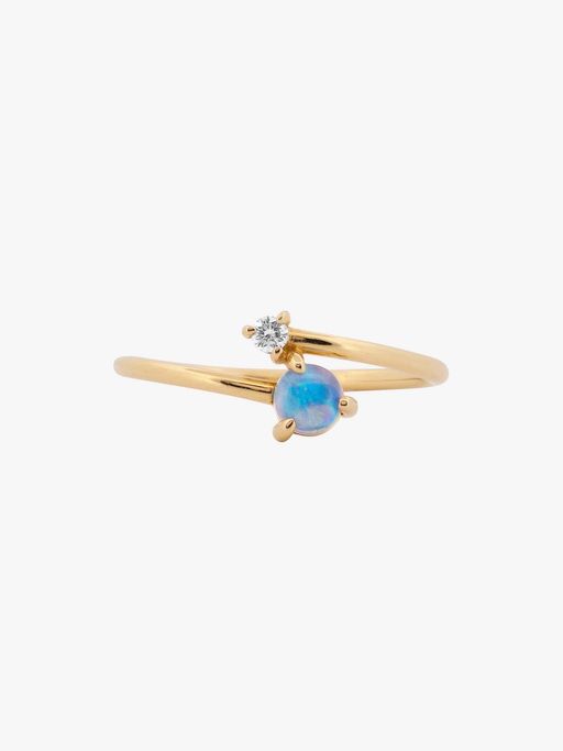 Opal and diamond crossover ring photo