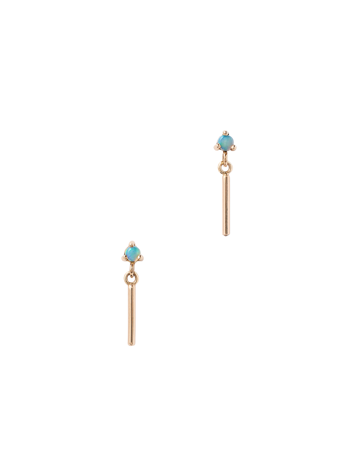 Opal bar link earrings