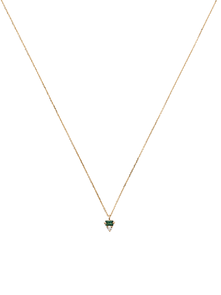 Diamond and tourmaline column necklace 