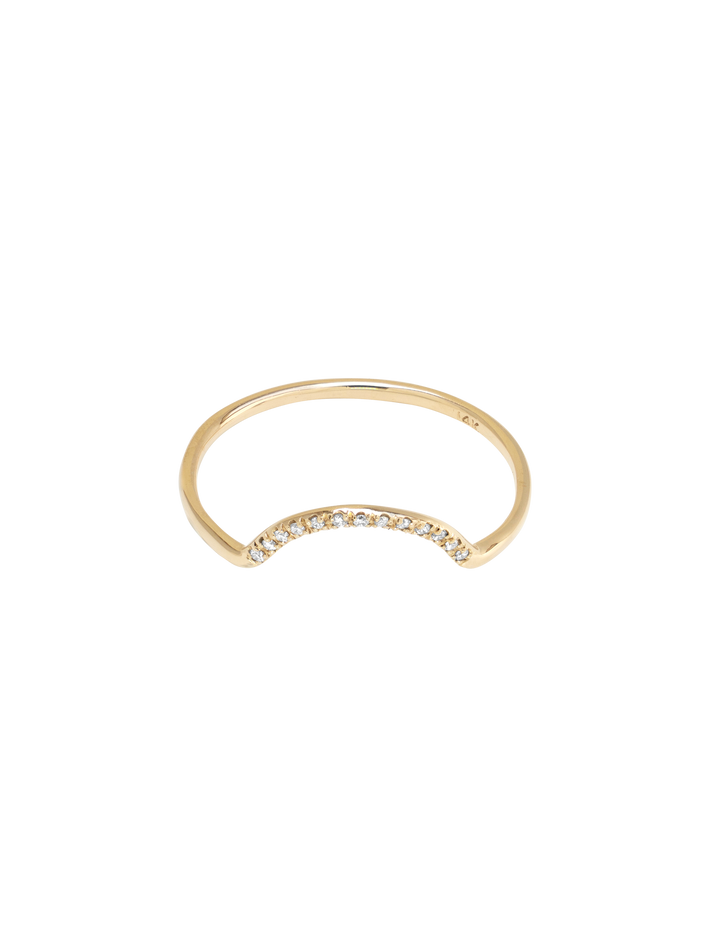 Micropavé small arc ring