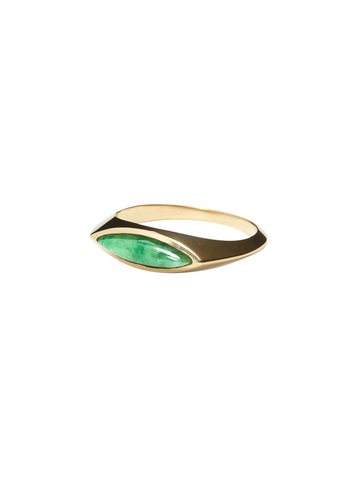 Jadeite eye signet ring