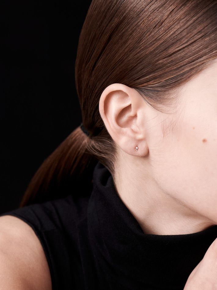 Double nugget diamond earrings