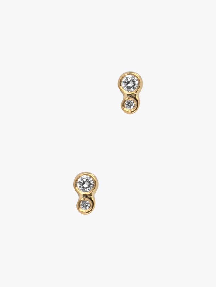 Double nugget diamond earrings