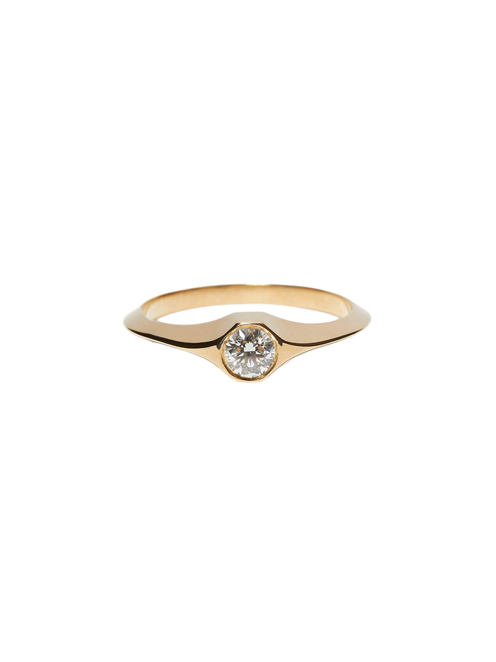 Small round diamond signet ring