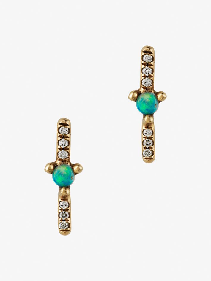Level opal and diamond earrings