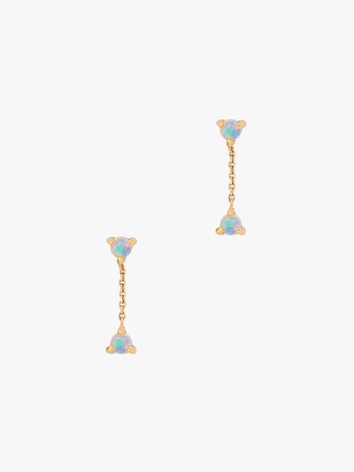 Small two-step chain drop earrings