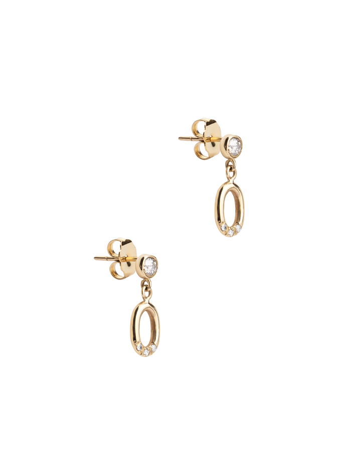 Gravity diamond link earrings