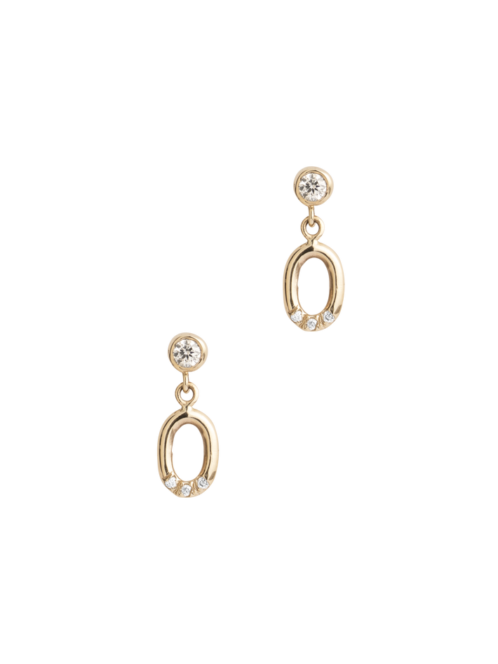 Gravity diamond link earrings