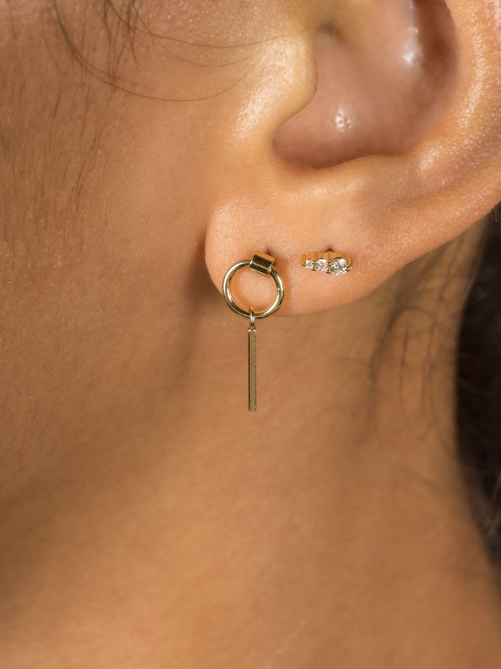 Fūrin flat back stud earring