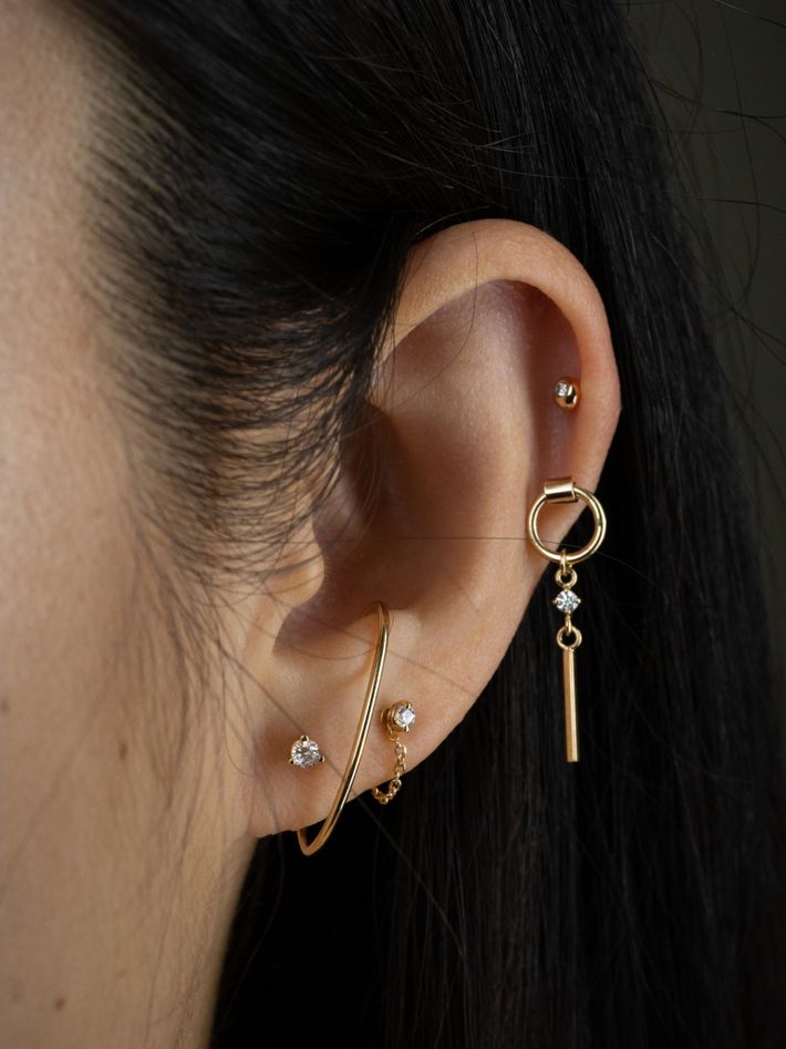 Diamond orbit earring