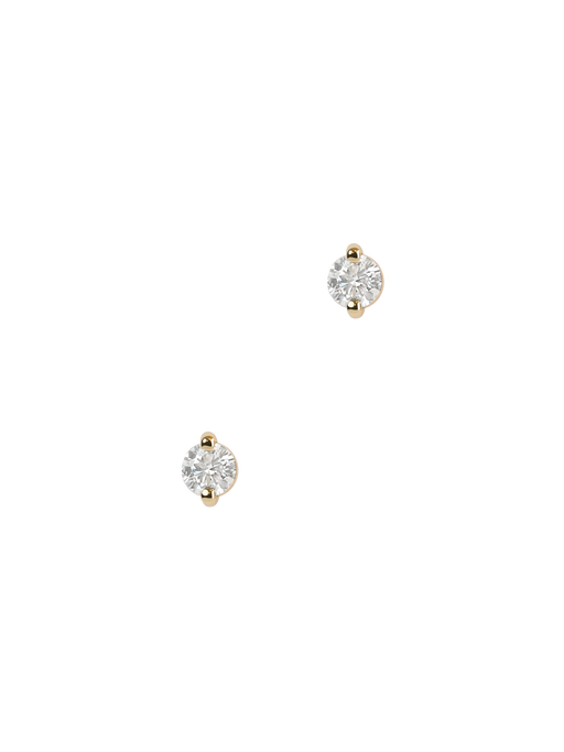 Diamond pinch flat back stud earring, 3mm photo