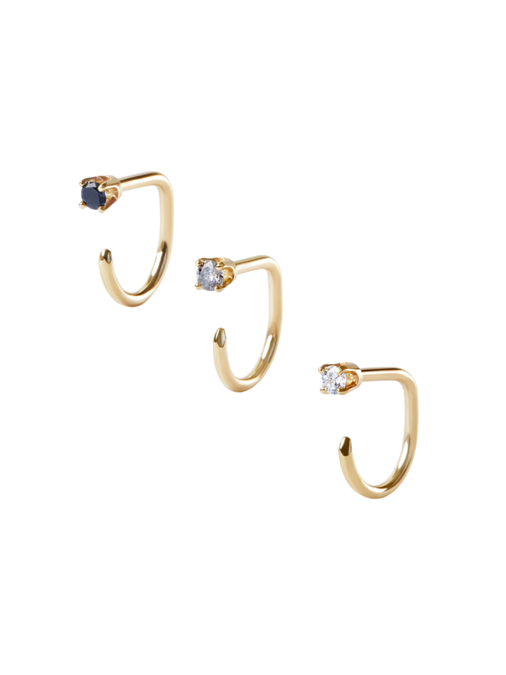 Ombre diamond claw earring set