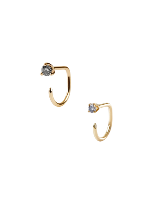 Grey diamond claw asymmetric earring pair photo