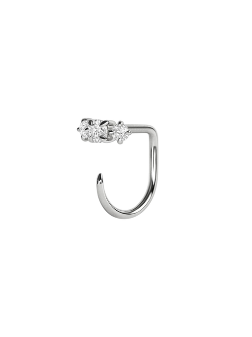 Triptych claw earring, white gold photo