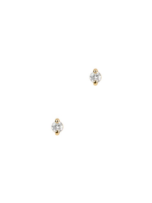 Diamond pinch flat back stud earring, 2mm photo